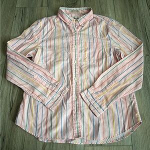 Vintage 1980s Diane Von Furstenberg Striped Button-Down Shirt Sz 16